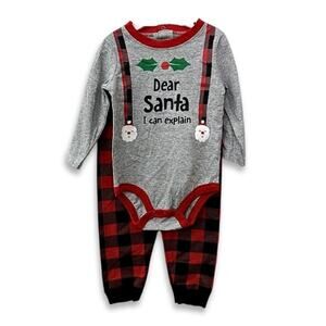 Koala Kids Pajama Set "Dear Santa I Can Explain" Holiday Multicolor K 2/18 NWT